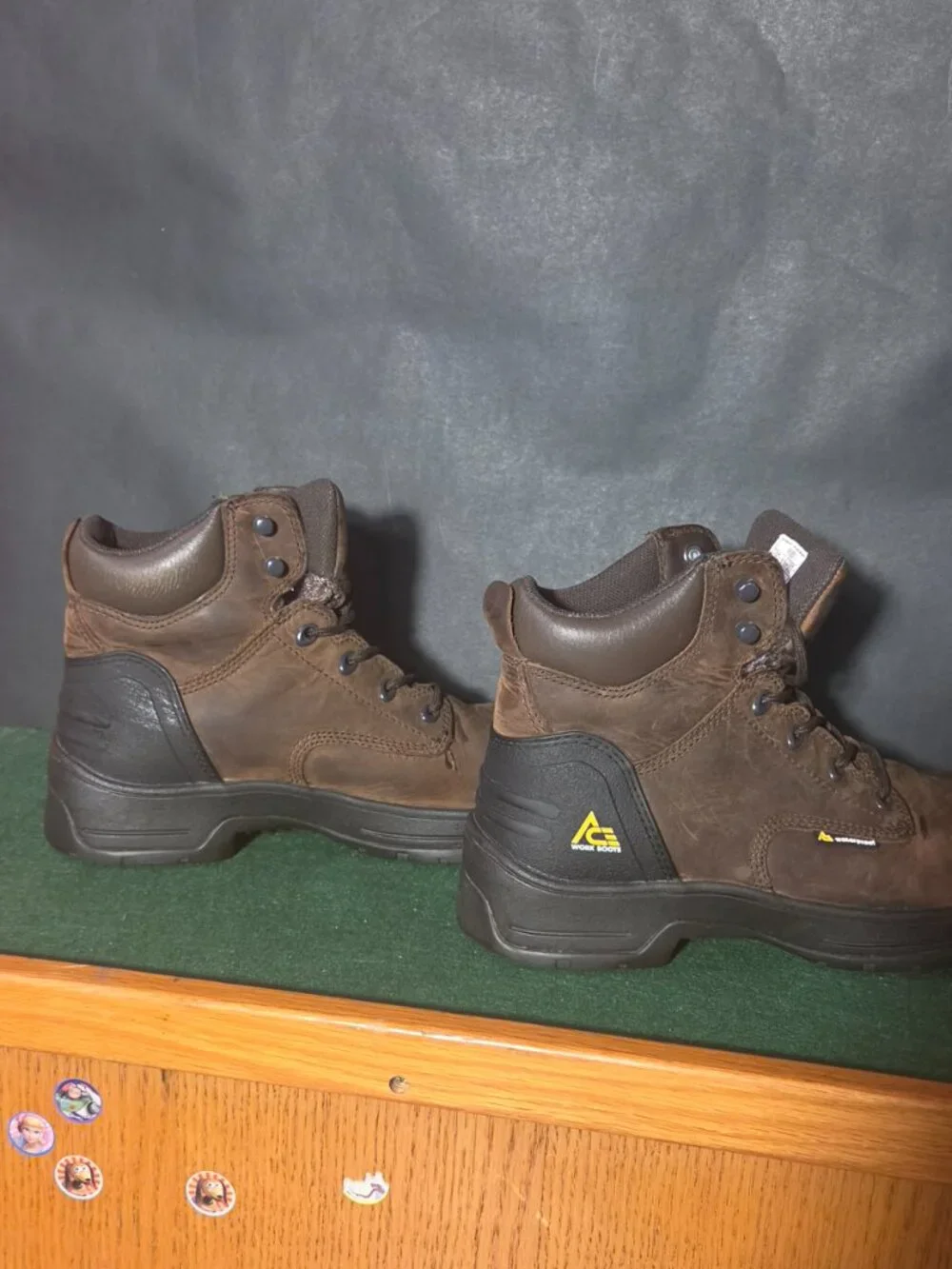 Ace Waterproof Work Boots Brown Leather Steel Toe